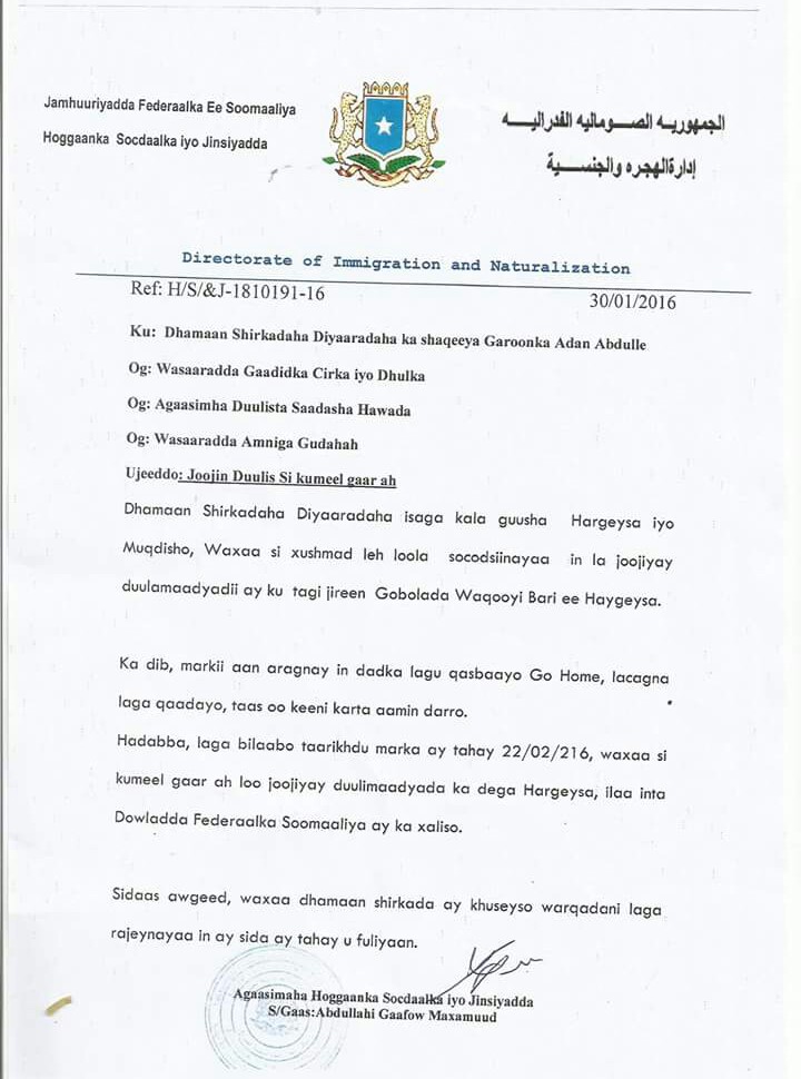 Topnews:-Dowladda Somalia oo mamnuucday duulimaadyadii Somaliland ?